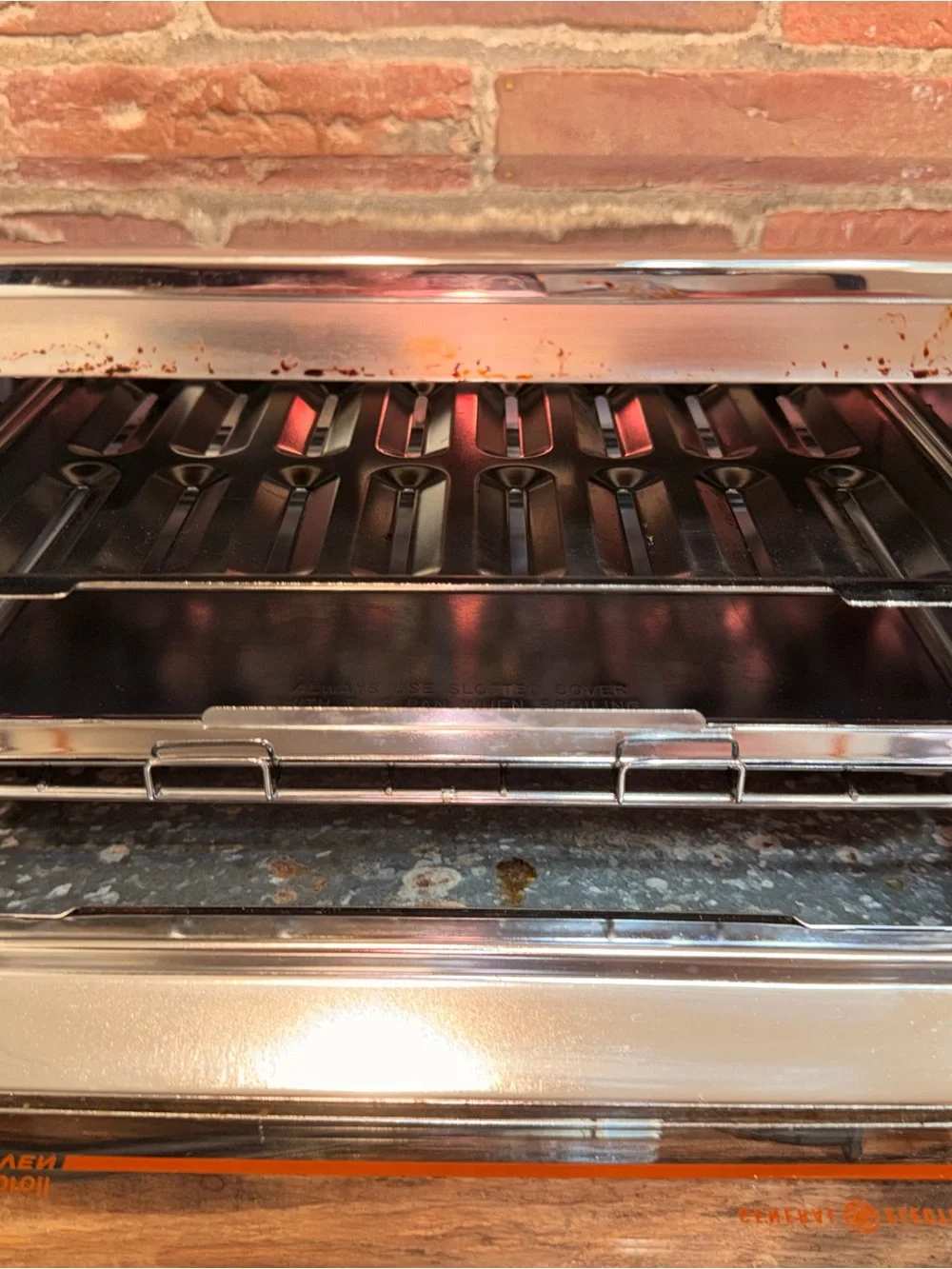 Vintage Toast-R-Oven Countertop Toaster Oven with Orange Accents